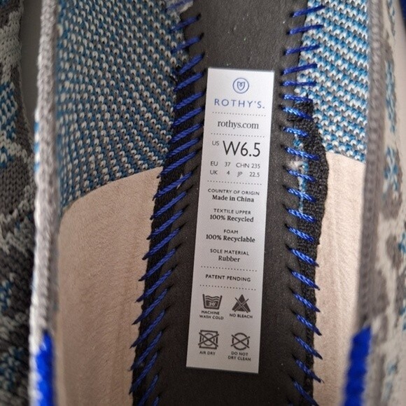 Rothys Size 6.5 Grey Spot Animal Print‎ The Flat Shoes - Picture 8 of 11